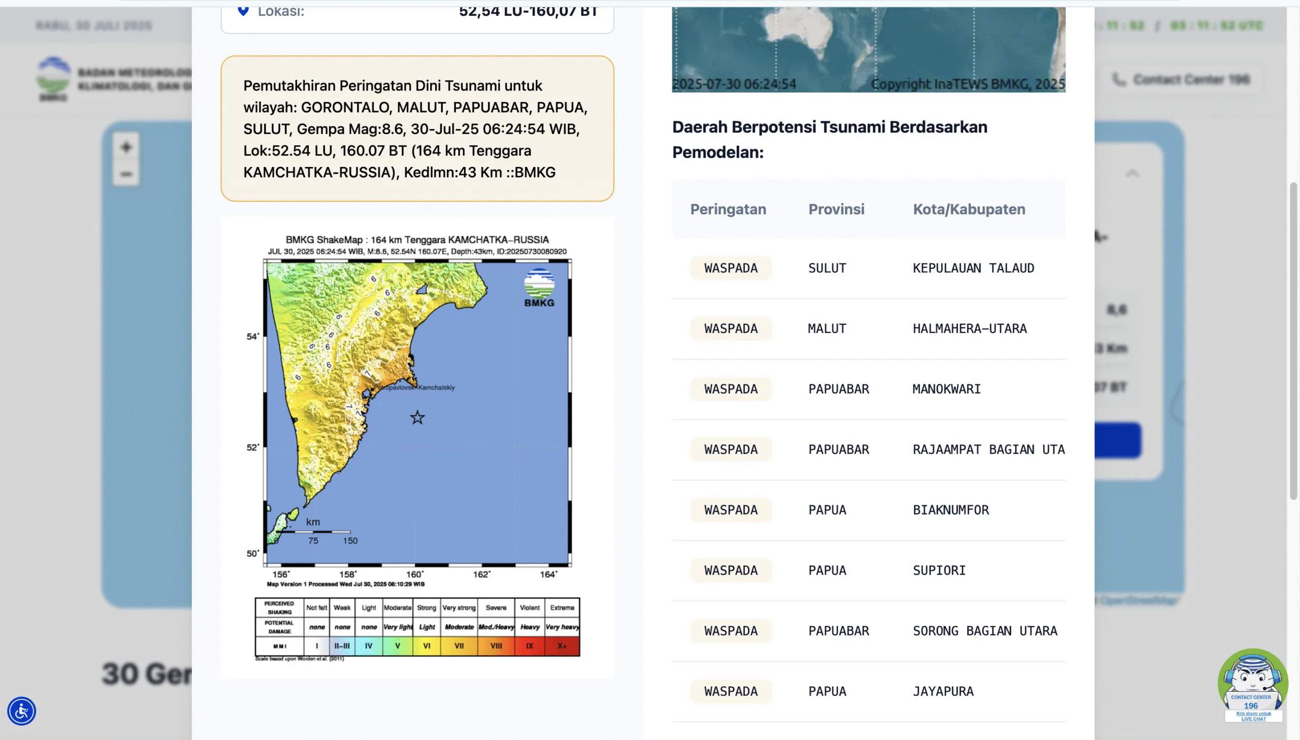 Gempa M8,6 di Rusia Berpotensi Tsunami, Halmahera Utara Termasuk Wilayah Waspada