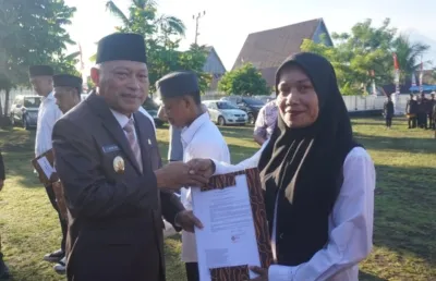 Foto suasana upacara HUT ke-80 RI di Lapas Jambula