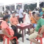 peserta lomba domino HUT RI ke-80 Halmahera Tengah adu strategi di meja pertandingan