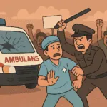 Tenaga medis ditarik dari ambulans saat aksi massa, menjadi korban kekerasan aparat