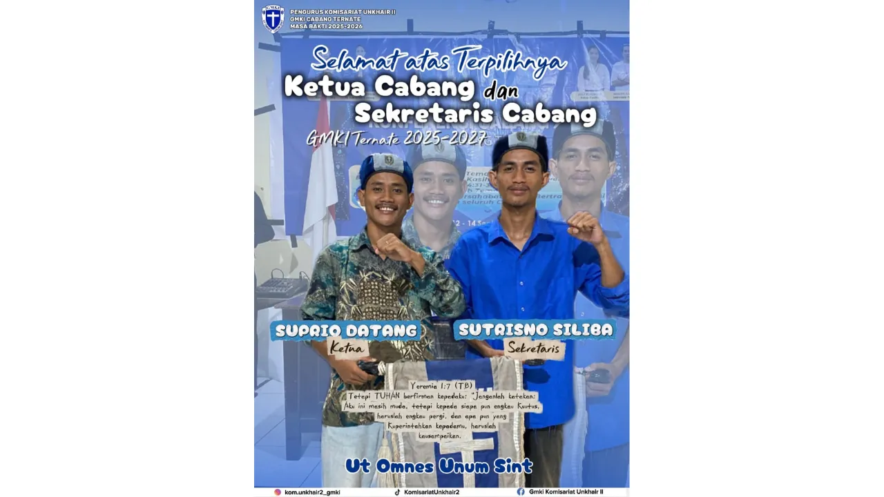 Suprio Datang terpilih sebagai Ketua GMKI Ternate dalam Konfercab 2025