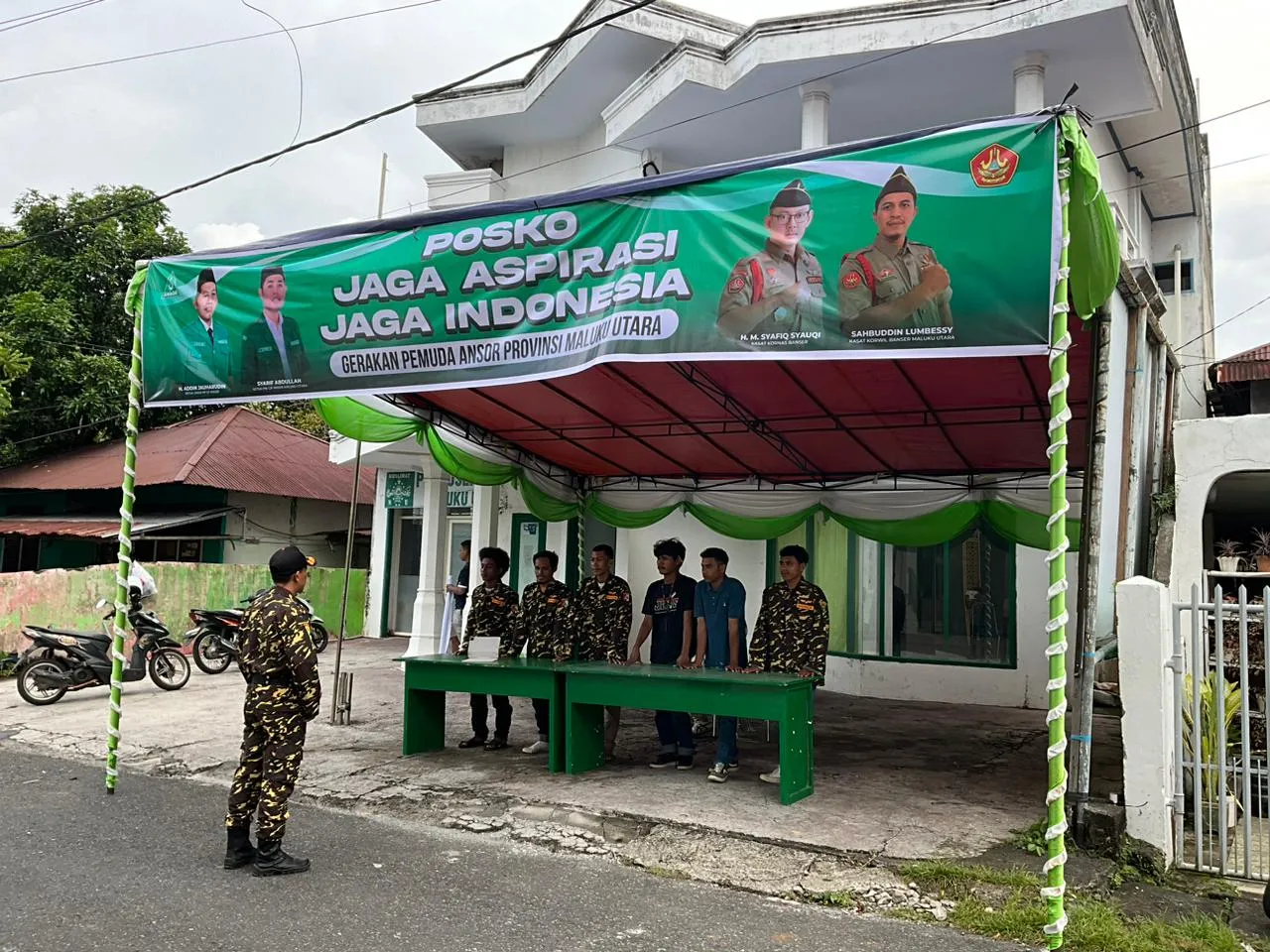 Banser Maluku Utara membuka Posko Jaga Aspirasi Jaga Indonesia di Ternate