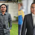 Ketua LBH Ansor Maluku Utara (kiri) dan Dasco (kanan) dalam dua momen berbeda