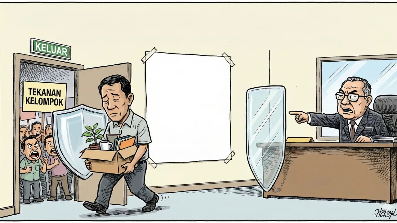 ILUSTRASI: Hukum tetap tegak di atas tekanan kelompok.| Sumber gambar Ilustrasi: Istimewa