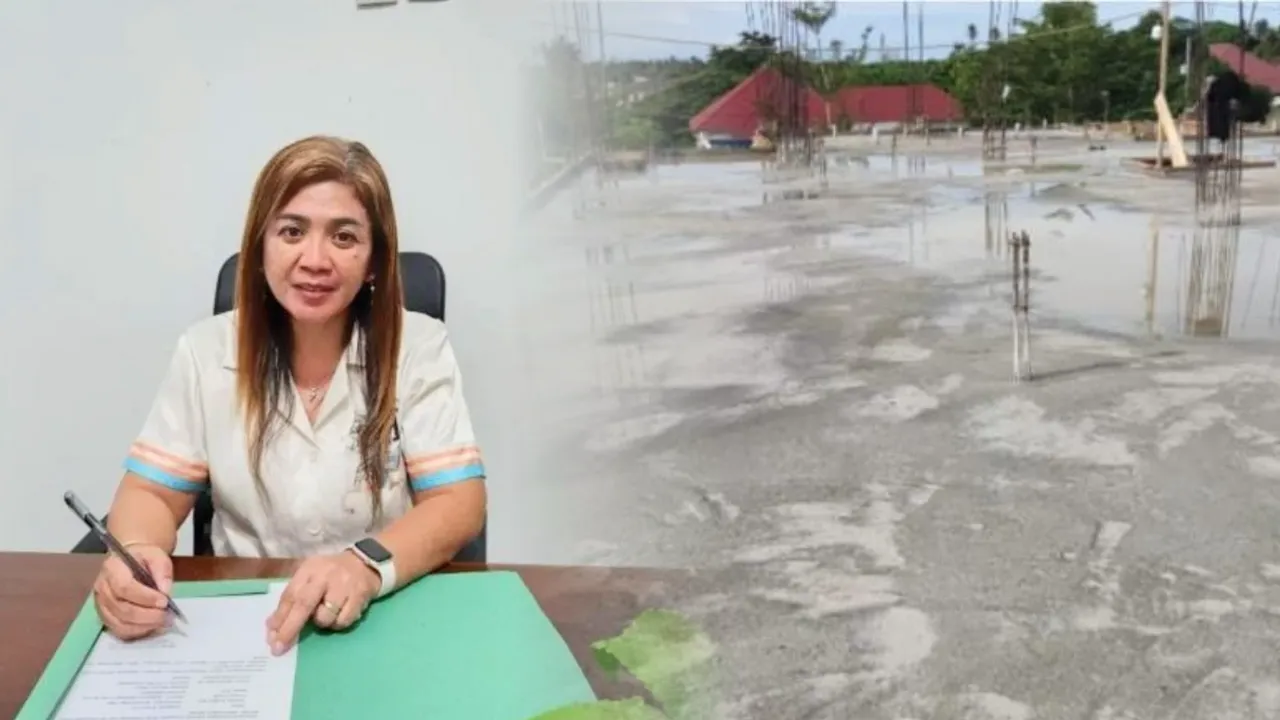 Penampakan fisik bangunan LabKesmas Pulau Morotai yang sedang dalam masa adendum. Kepala Dinas Kesehatan memastikan tetap mengedepankan profesionalitas dan standarisasi material meskipun pekerjaan mengalami keterlambatan dari jadwal semula. (Sumber Foto: Istimewa)