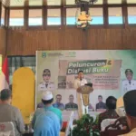 Gubernur Maluku Utara Sherly Laos memberikan sambutan pada Peluncuran dan Diskusi Buku “Empat Kesultanan dan Peradaban di Maluku Utara” di Pendopo Kesultanan Ternate, Jumat (30/1/2026). DOK. BALENGKO