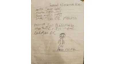 Foto tulisan tangan milik YBS (10), korban dugaan bunuh diri di Kabupaten Ngada, NTT, yang tersebar di kalangan media, Kamis (29/1/2026). Korban merupakan siswa kelas IV sekolah dasar yang tinggal bersama neneknya. (Foto: HUMAS POLRES NGADA/Kompas.id)