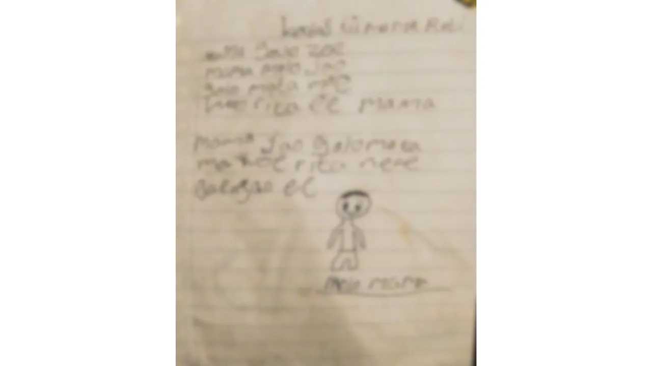 Foto tulisan tangan milik YBS (10), korban dugaan bunuh diri di Kabupaten Ngada, NTT, yang tersebar di kalangan media, Kamis (29/1/2026). Korban merupakan siswa kelas IV sekolah dasar yang tinggal bersama neneknya. (Foto: HUMAS POLRES NGADA/Kompas.id)