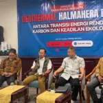 Suasana diskusi publik SEMAINDO Halmahera Barat tentang pengembangan geothermal dan transisi energi rendah karbon di Jakarta, Kamis (12/3/2026).
