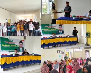 KAWAL APBD: Naswin Rowo, Anggota DPRD Pulau Morotai, berdialog langsung dengan warga Desa Momojiu dalam agenda Reses I, Sabtu (14/3). Sejumlah aspirasi mulai dari pembangunan talud penahan ombak hingga instalasi PDAM diserap untuk diperjuangkan dalam pembahasan anggaran bersama Pemerintah Daerah.