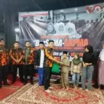 Suasana kegiatan santunan anak yatim dan buka puasa bersama yang diselenggarakan oleh PC SAPMA Pemuda Pancasila Kota Tangerang di Gedung Pemuda KNPI Kota Tangerang, Sabtu (14/03/2026).