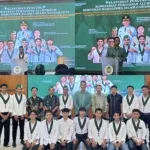 Wakil Wali Kota Yogyakarta Wawan Harmawan saat memberikan sambutan di pelantikan HMI Ali Maksum.