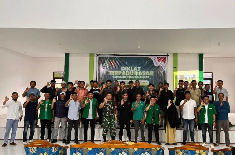 Semangat kader muda Ansor di Pulau Obi. DTD I GP Ansor Halmahera Selatan menjadi ruang pembentukan karakter, kepemimpinan, dan komitmen kebangsaan.