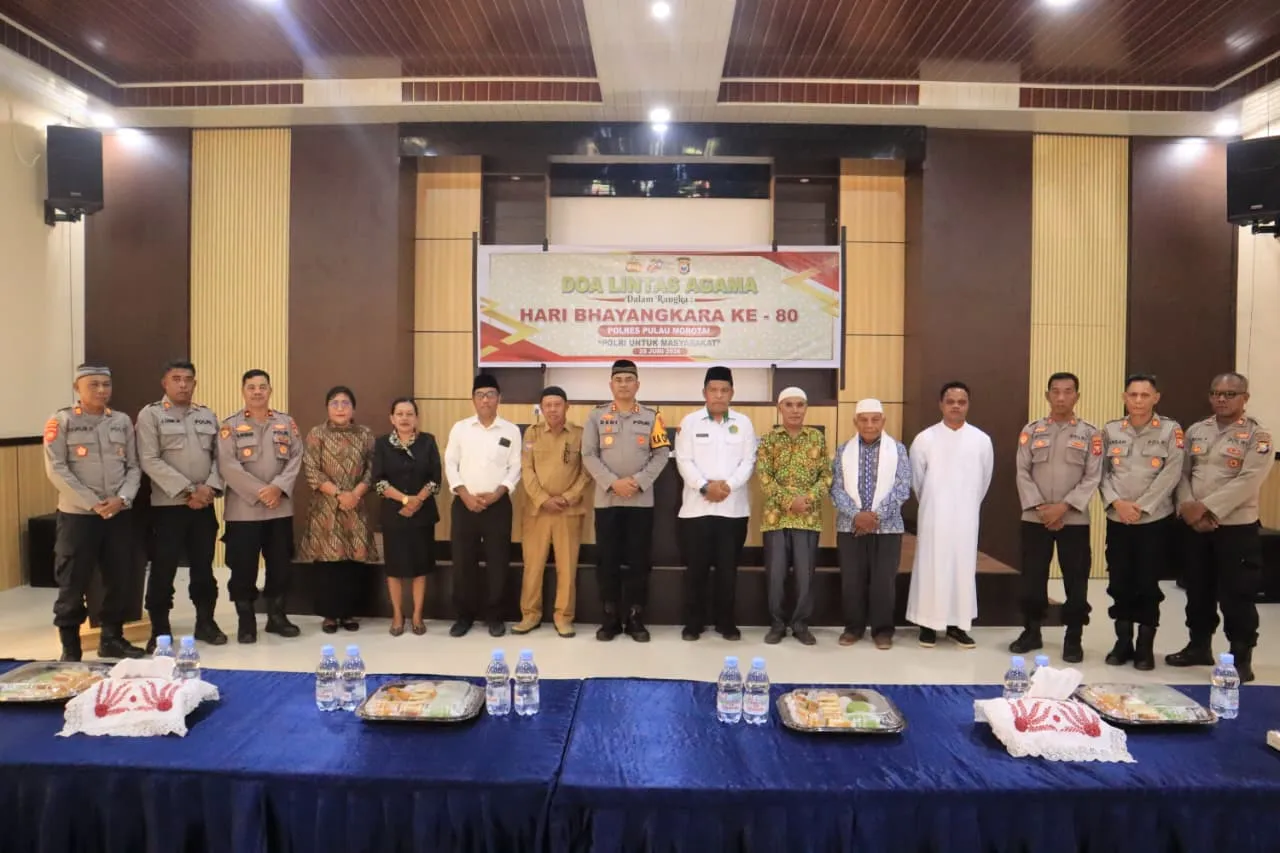Peringati Hari Bhayangkara ke-80, Polres Pulau Morotai Gelar Doa Lintas Agama untuk Perkuat Persatuan dan Toleransi