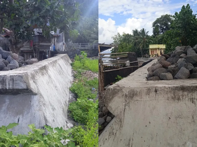 Lokasi proyek swering talud Desa Ploly Halmahera Selatan