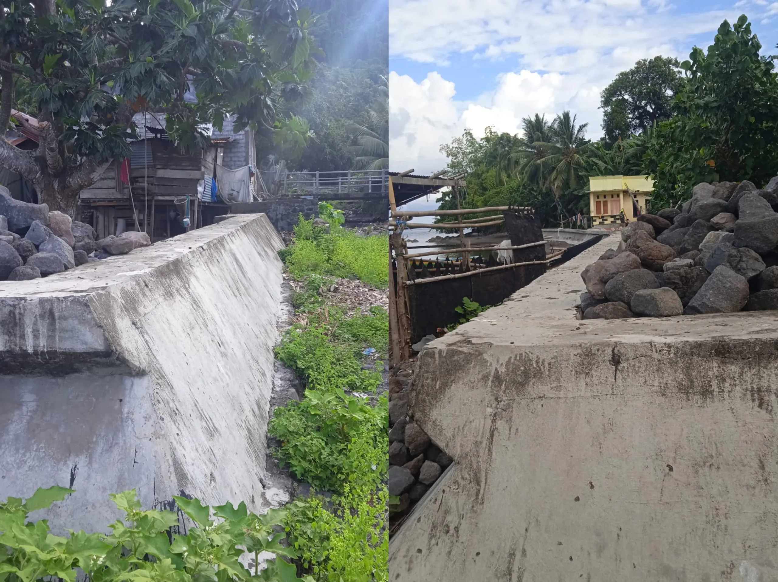 Lokasi proyek swering talud Desa Ploly Halmahera Selatan