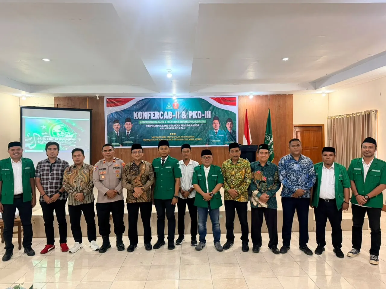 Suasana pembukaan Konfercab II dan PKD III GP Ansor Halmahera Selatan